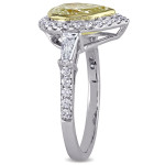 Engage in Elegance with Yaffie White and Gold 2ct TDW Pear-cut Yellow Diamond Ring from the Signature Collection.