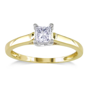 Fire up the Romance: Yaffie Princess-cut Diamond Ring in 2-tone Gold