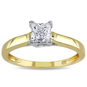 Capture Love with Yaffie 2-tone Princess-cut Diamond Ring