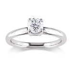 Certified 1/2ct TDW Diamond Solitaire Engagement Ring from Yaffie Signature Collection in Gold.