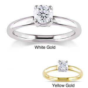Certified 1/2ct TDW Diamond Solitaire Engagement Ring from Yaffie Signature Collection in Gold.