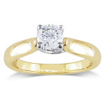 Yaffie 1/2ct TDW Solitaire Ring: Pure Gold, Certified Diamond.