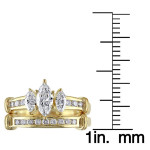 Golden Love: Yaffie Signature Collection 1ct TDW Certified Diamond Bridal Ring Set