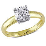 Certified 1ct TDW Diamond Solitaire Gold Ring by Yaffie Signature Collection