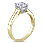 Experience Elegance: Yaffie Gold 1ct TDW Certified Diamond Solitaire Ring