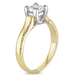 Gold Princess-Cut Diamond Solitaire Ring by Yaffie Signature Collection, 1ct TDW Certified