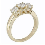 Gold Round Diamond 3-stone Ring from Yaffie Signature Collection, featuring 1ct TDW