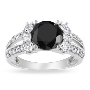Yaffie ™ Custom-Made Black and White Diamond Ring from the Signature Collection with 2 5/8ct TDW in Gold