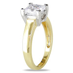 Yaffie 2ct TDW Signature Collection Princess Solitaire Diamond Ring in Gold, Certified