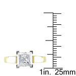 Yaffie 2ct TDW Signature Collection Princess Solitaire Diamond Ring in Gold, Certified