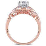 Engage with Elegance: Yaffie Signature Rose Gold Heart Diamond Ring with 1 1/5 ct TDW Certification.