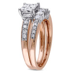 Rose Gold Bridal Set with 1ct TDW Diamond from the Yaffie Signature Collection