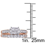 1ct TDW Diamond Bridal Ring Set from Yaffie Signature Collection in Luxurious Rose Gold