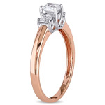 Rose Gold 1ct TDW Diamond Three Stone Ring from Yaffie Signature Collection