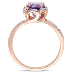 Elevate your look with Yaffie Rose Gold Amethyst Flower Ring.