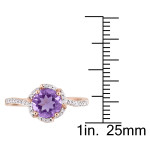 Elevate your look with Yaffie Rose Gold Amethyst Flower Ring.