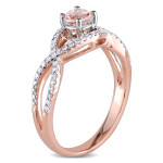Yaffie Signature Rose Gold Morganite & 1/4ct TDW Diamond Infinity Engagement Ring