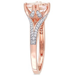 Sparkling Rose Gold Morganite & Diamond Split Shank Engagement Ring from Yaffie Signature Collection