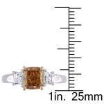 Yaffie Two-tone Gold Engagement Ring with Certified 1 3/4ct TDW Brown and White Diamonds