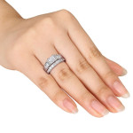 Yaffie Princess Cut Diamond Bridal Ring Set - White Gold, 1 1/2ct TDW