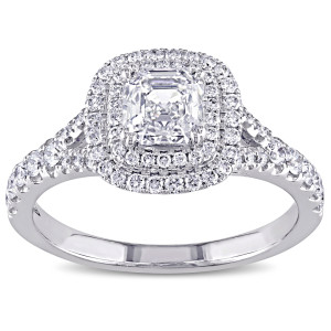 Yaffie White Gold Diamond Engagement Ring: Captivating 1.5ct Sparkle