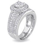 Yaffie Signature Collection Bridal Set with a 1 1/2ct TDW Genuine Diamond, IGL Certified and in White Gold