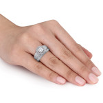 Yaffie White Gold Bridal Ring Set: 1.5ct TDW, Certified by IGL, and Signature Collection.