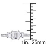 Yaffie Signature Collection: White Gold Emerald & Trapezoid-Cut Diamond Ring, 1 1/3ct TDW