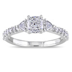 Yaffie White Gold 1 1/4ct TDW Cushion Diamond Ring from the Signature Collection