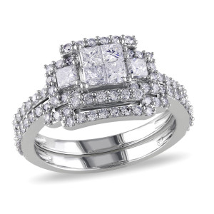 Bridal Bliss: Yaffie Signature Collection 1 1/5ct White Gold Ring Set