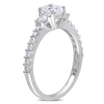 White Gold Cushion Cut Diamond Ring from Yaffie Signature Collection with 1 1/5 Carat Total Diamond Weight