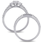Yaffie White Gold Diamond Bridal Set with 3 Stunning Stones, 1 1/5ct TDW