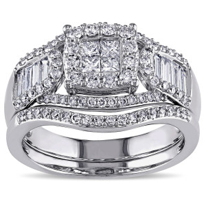 Introducing Yaffie Signature Collection: Sparkling White Gold Bridal Duo with 1 1/5ct TDW Diamonds