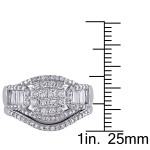 Yaffie White Gold Bridal Ring Set - 1 1/5ct TDW Diamond, part of the Signature Collection.