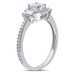 Emerald Cut Diamond Ring from Yaffie Signature Collection in White Gold, Featuring 1 1/5ct TDW