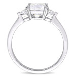 Engage with Elegance: Yaffie 1 3/4ct TDW Princess and Trapezoid Diamond Ring in White Gold