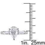 3-Stone Pear-Cut Diamond Engagement Ring from Yaffie Signature Collection in White Gold with 1.6 carats Total Diamond Weight