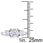 Yaffie 3-Stone Diamond Engagement Ring - High-Polished White Gold with 1 3/8ct TDW