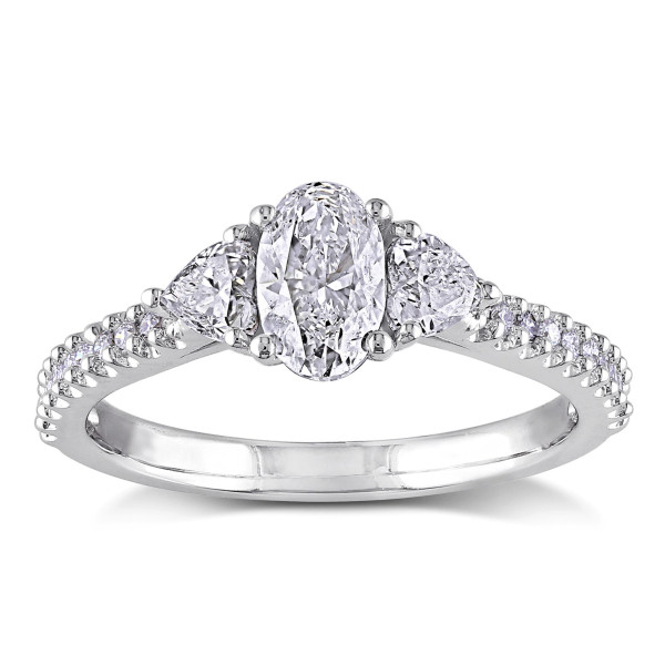 Oval Diamond Engagement Ring from Yaffie Signature Collection in White Gold with 1.10ct Total Diamond Weight