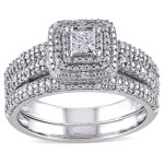 Enchanting Yaffie Bridal Set: 1/2ct TDW Diamond in White Gold Signature Collection