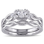 Yaffie Bridal Ring Set: Sparkling 1/2ct TDW Diamonds in White Gold