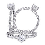 Yaffie White Gold Infinity Engagement Ring with 1/2ct TDW Diamond Halo