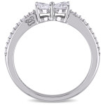Heart and Round Diamond Bow Ring from Yaffie Signature Collection in White Gold, featuring 1/2ct TDW