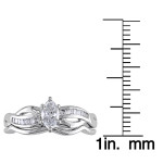 White Gold Marquise Diamond Bridal Set by Yaffie Signature Collection, featuring 1/2ct TDW