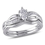 Yaffie White Gold Marquise Diamond Bridal Set - The Signature Collection 1/2ct TDW
