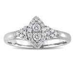 Yaffie Signature Collection White Gold Ring with Marquise Shaped Diamond Cluster totaling 1/3ct for Engagement