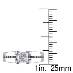 Yaffie ™ Custom White Gold 1ct Black and White Diamond Ring from the Signature Collection