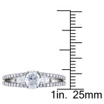 Oval Cut Diamond Ring from Yaffie Signature Collection, Certified 1ct TDW in White Gold.