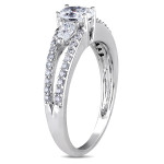 Oval Cut Diamond Ring from Yaffie Signature Collection, Certified 1ct TDW in White Gold.