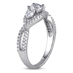 Yaffie Signature Collection 3-stone Split Shank Engagement Ring with 1 carat TDW White Gold Diamonds